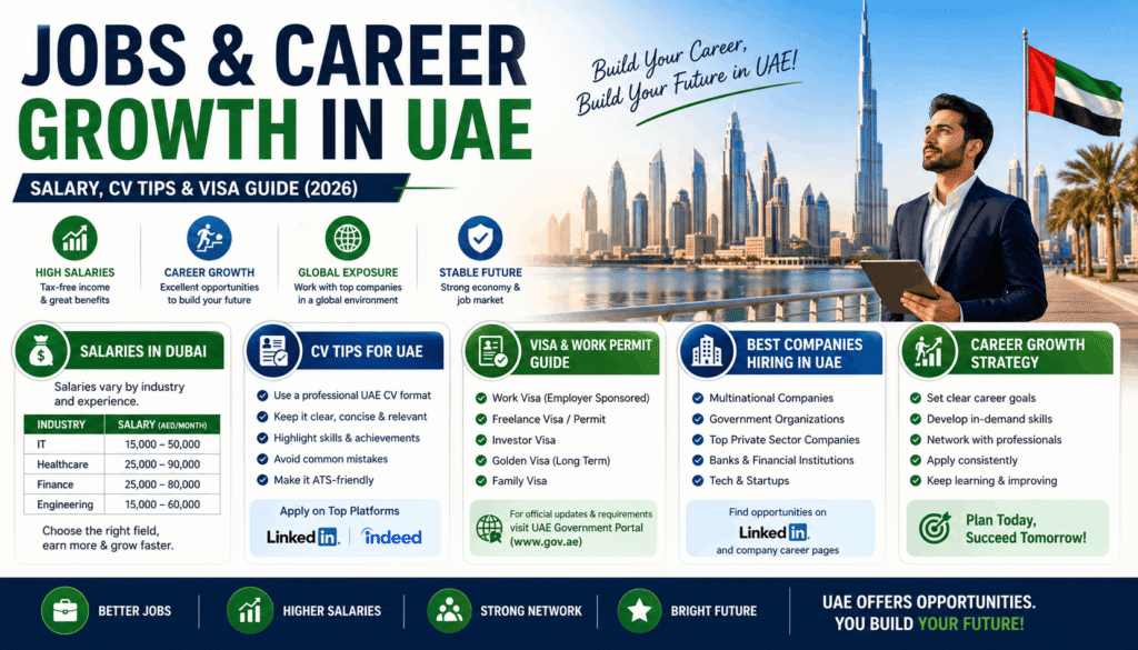 Jobs and Career Growth in UAE – Salary, CV Tips & Visa Guide (2026)
